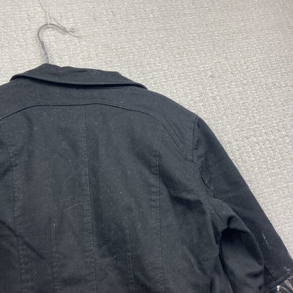 InWear Women's Two Button Blazer Black Boho Folk Cropped Floral Size 14 US - Picture 13 of 14